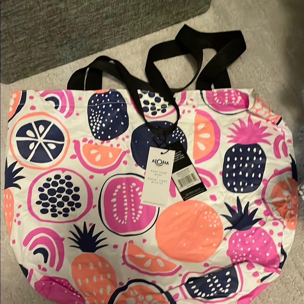 ALOHAS Colorful Fruit Pattern Tote Bag 
Reversible